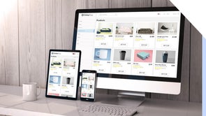 Ecommerce website on desktop, tablet and mobile