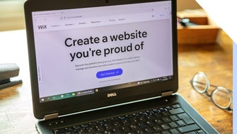 wix website on a laptop