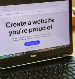 wix website on a laptop