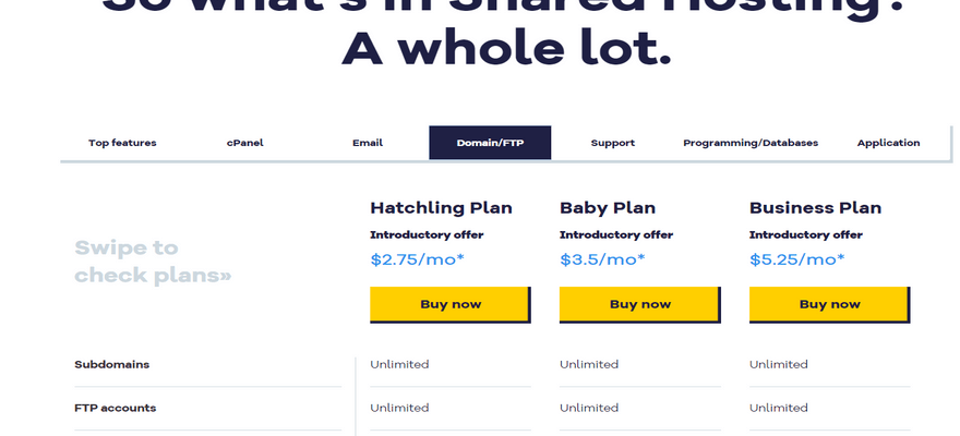 best uptime ftp hostgator shared plan features