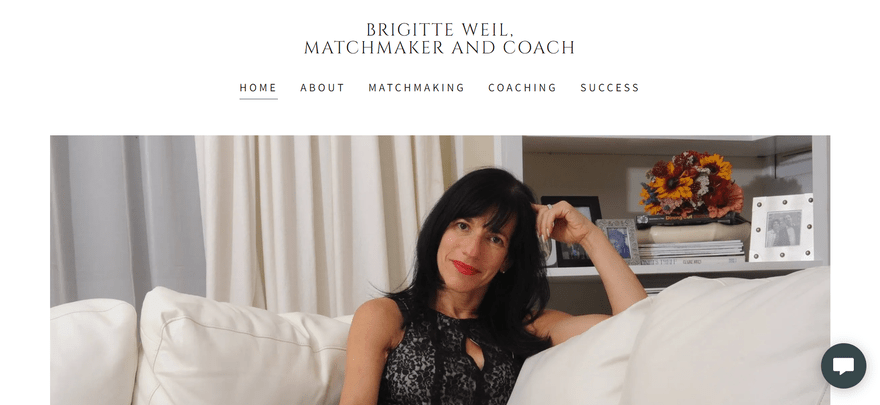 A matchmaker website with an image of Brigitte