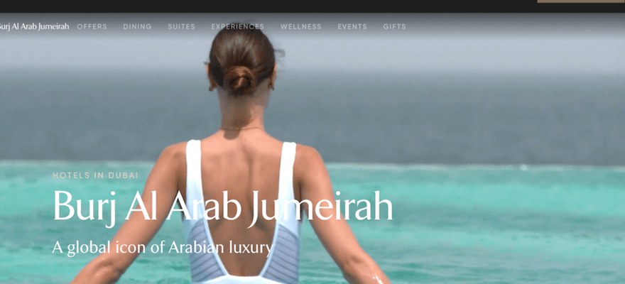Burj Al Arab Jumeirah website screenshot 1