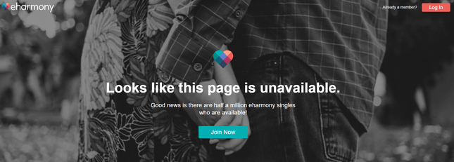 eharmony error page microcopy