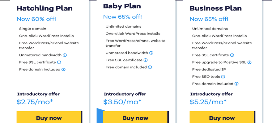 hostgator shared plan prices