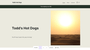 a beige website with a picture of a setting sun