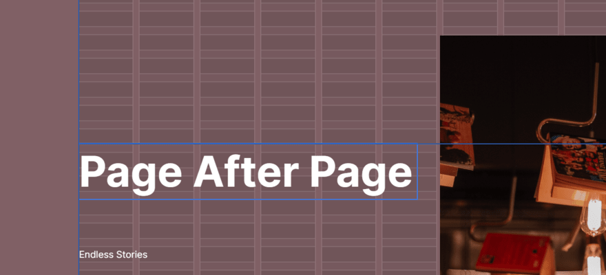 A Hostinger page showing a the in-editor grid guidelines to help make building your website easier.