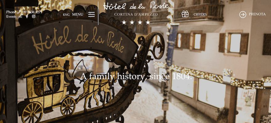 Hotel de la Poste website screenshot 1