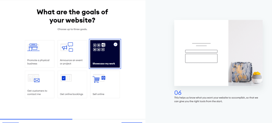 Onboarding questions before building a website with Jimdo
