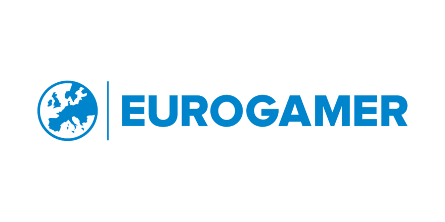 The logo of Eurogamer, featuring a stylised globe with Europe highlighted, adjacent to bold lettering of the brand name.