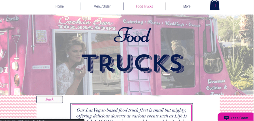 Image of Cookie Bar food truck with accompanying text.