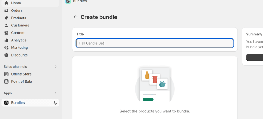 Creating Shopify product bundles
