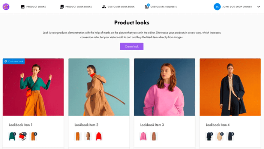 Shoppabel Fashion Galleries Shopify app in use, displaying products in unique ways