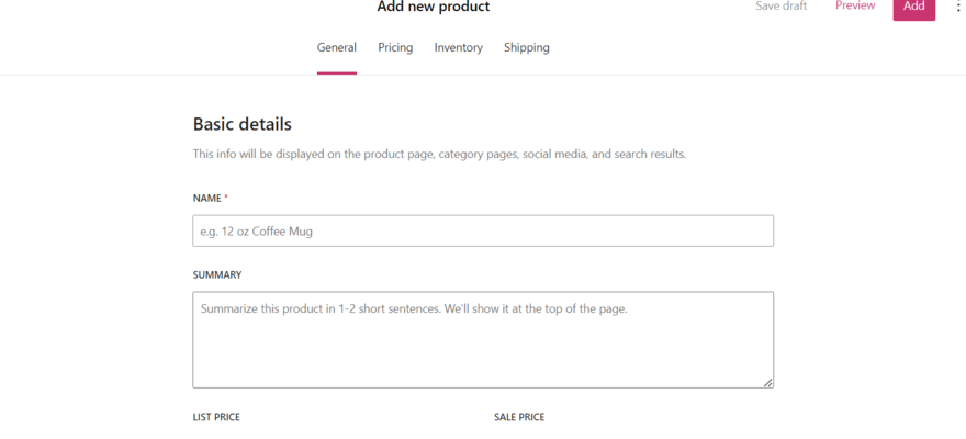 Form to add products on WooCommerce